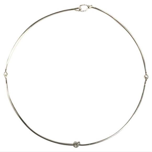 Stella & Dot Silver Simple Knot Collar Necklace - Picture 1 of 3